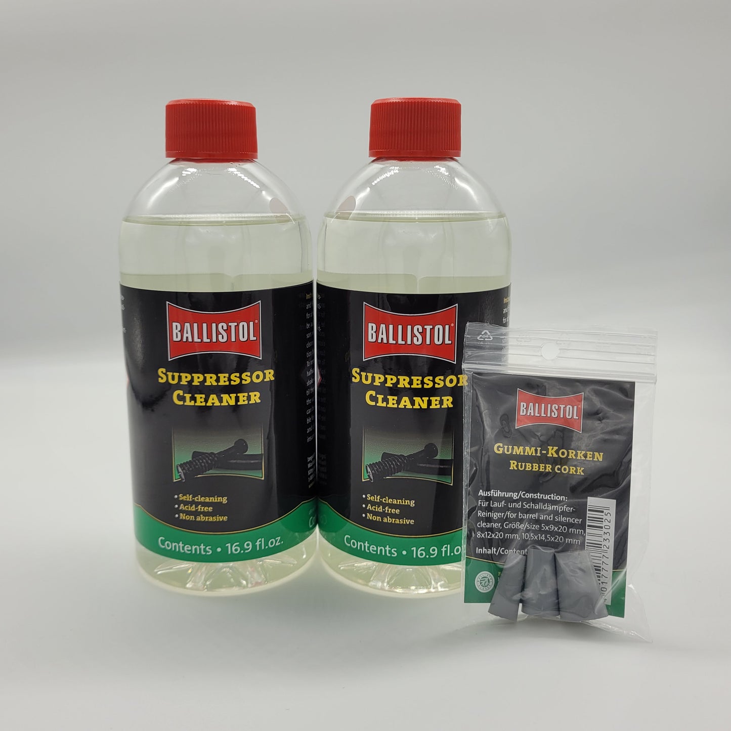 Ballistol Suppressor Cleaner with rubber corks