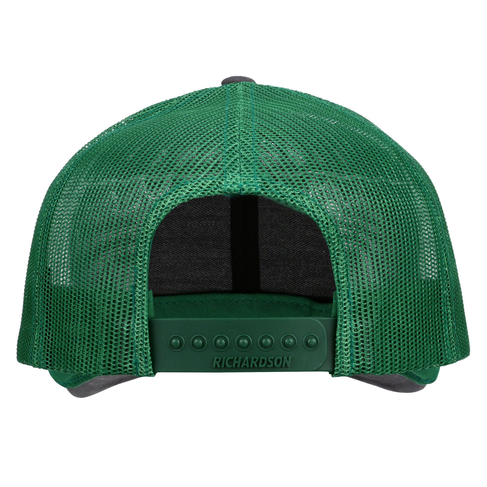 Green mesh cap with Richardson branding on a white background