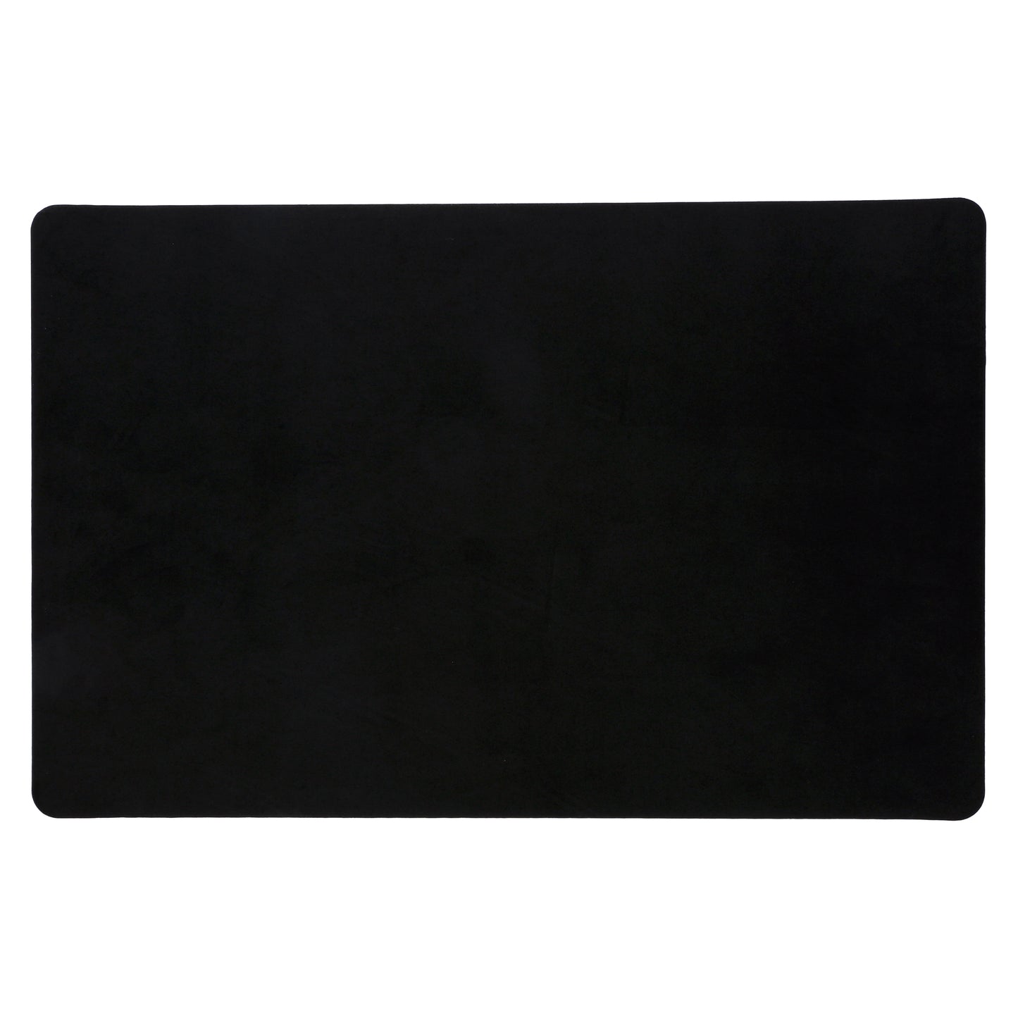 Black rectangular mat on a white background