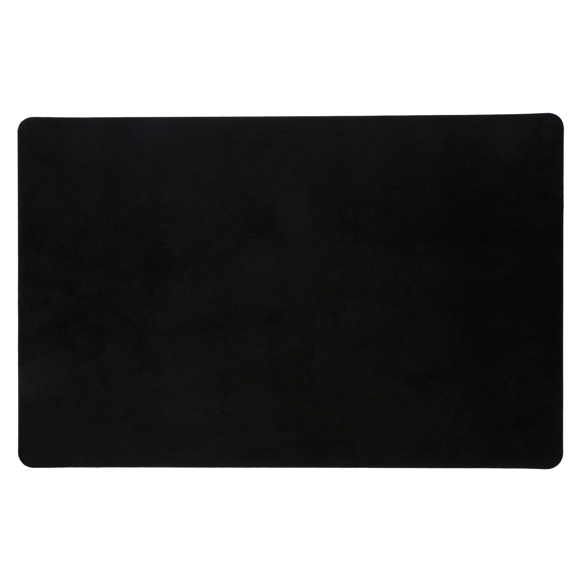 Black rectangular mat on a white background