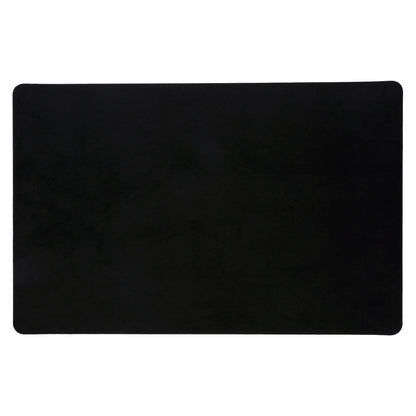 Black rectangular mat on a white background